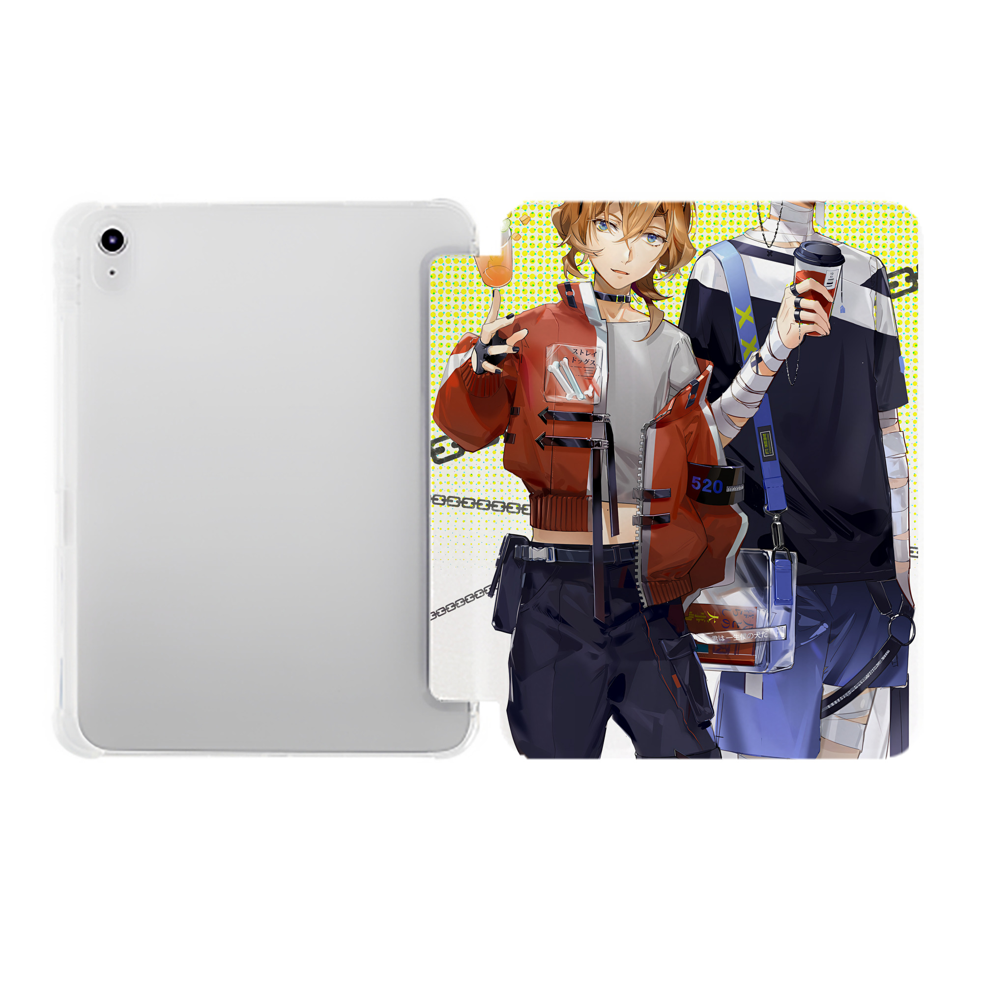 （画像用） 文豪ストレイドッグス Bungo Stray Dogs IPad ケース ペン収納付き 三つ折りスタンド PUレザー×シリコン 対応機種9.5/10.5/10.9インチ